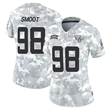 Women's Jacksonville Jaguars ＃98 Dawuane Smoot Arctic Camo Limited 2024 Salute to Service Jersey