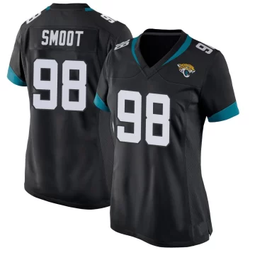 Women's Jacksonville Jaguars ＃98 Dawuane Smoot Black Game Jersey