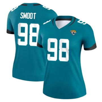 Women's Jacksonville Jaguars ＃98 Dawuane Smoot Teal Legend Jersey