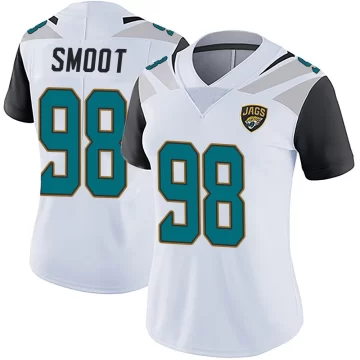 Women's Jacksonville Jaguars ＃98 Dawuane Smoot White Limited Vapor Untouchable Jersey