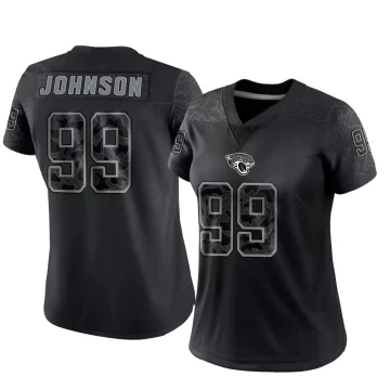 Women's Jacksonville Jaguars ＃99 Austin Johnson Black Limited Reflective Jersey