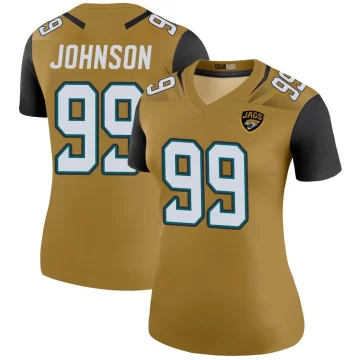 Women's Jacksonville Jaguars ＃99 Austin Johnson Gold Legend Color Rush Bold Jersey