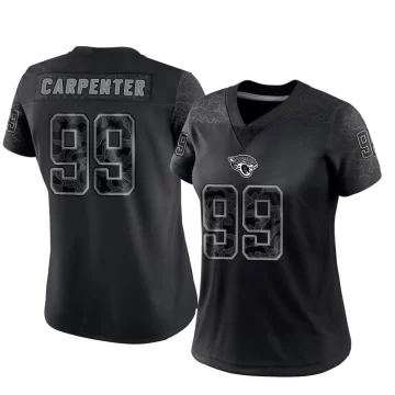 Women's Jacksonville Jaguars ＃99 James Carpenter Black Limited Reflective Jersey