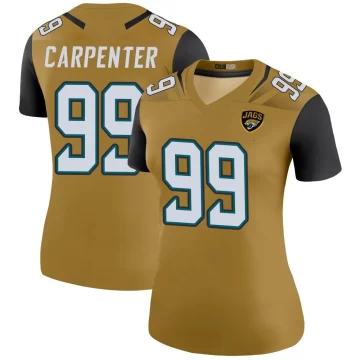 Women's Jacksonville Jaguars ＃99 James Carpenter Gold Legend Color Rush Bold Jersey