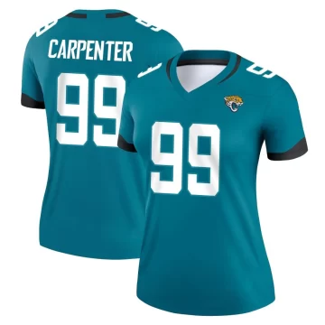 Women's Jacksonville Jaguars ＃99 James Carpenter Teal Legend Jersey