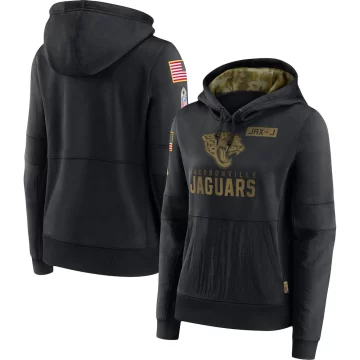 Women's Jacksonville Jaguars Black 2020 Salute to Service Performance Pullover Hoodie