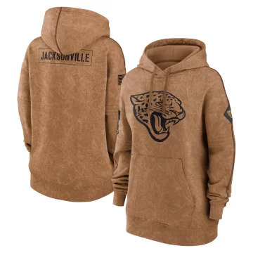 Women's Jacksonville Jaguars Brown 2023 Salute to Service Pullover Hoodie