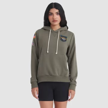 Women's Jacksonville Jaguars Olive 2025 Salute to Service Sideline Hoodie