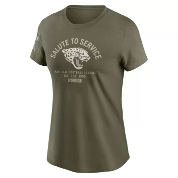 Women's Jacksonville Jaguars Olive 2025 Salute to Service Sideline T-Shirt