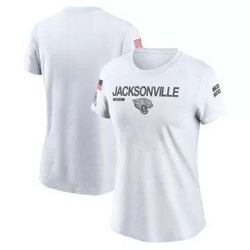 Women's Jacksonville Jaguars White Legend 2024 Salute To Service Performance T-Shirt