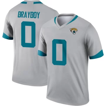 Youth Jacksonville Jaguars ＃0 Chandler Brayboy Legend Silver Inverted Jersey
