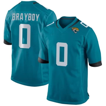 Youth Jacksonville Jaguars ＃0 Chandler Brayboy Teal Game Jersey
