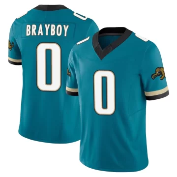 Youth Jacksonville Jaguars ＃0 Chandler Brayboy Teal Limited Prowler Throwback Vapor F.U.S.E. Jersey
