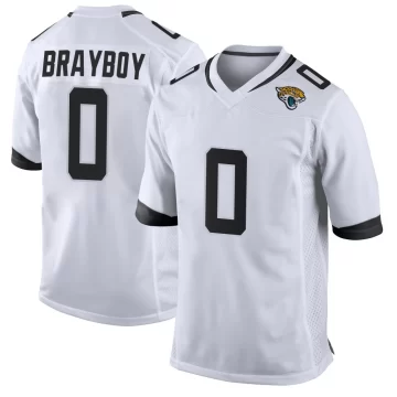 Youth Jacksonville Jaguars ＃0 Chandler Brayboy White Game Jersey