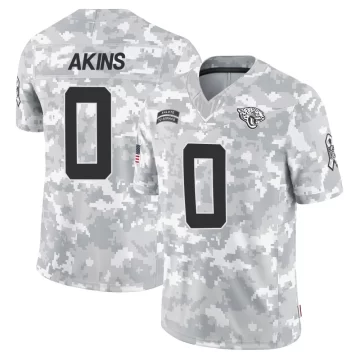 Youth Jacksonville Jaguars ＃0 Jordan Akins Arctic Camo Limited 2024 Salute to Service Jersey