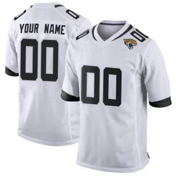 Youth Jacksonville Jaguars ＃00 Custom White Game Jersey