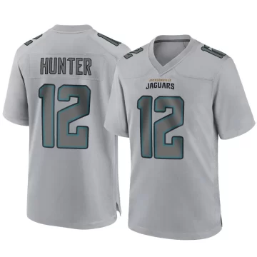 Youth Jacksonville Jaguars ＃12 Travis Hunter Gray Game Atmosphere Fashion Jersey