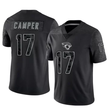 Youth Jacksonville Jaguars ＃17 Cam Camper Black Limited Reflective Jersey
