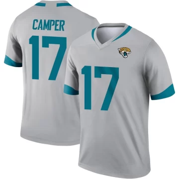 Youth Jacksonville Jaguars ＃17 Cam Camper Legend Silver Inverted Jersey