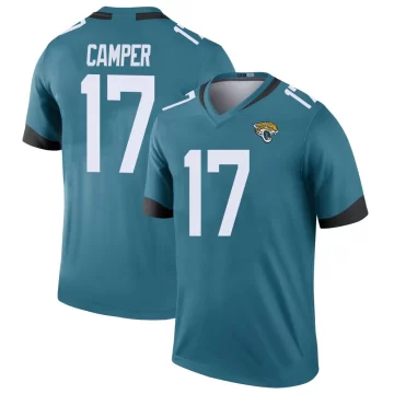 Youth Jacksonville Jaguars ＃17 Cam Camper Teal Legend Color Rush Jersey
