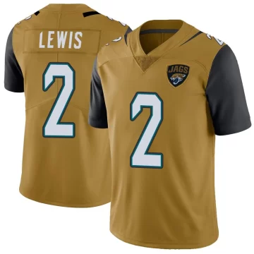 Youth Jacksonville Jaguars ＃2 Jourdan Lewis Gold Limited Color Rush Vapor Untouchable Jersey