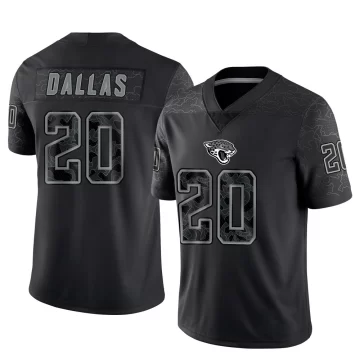 Youth Jacksonville Jaguars ＃20 DeeJay Dallas Black Limited Reflective Jersey