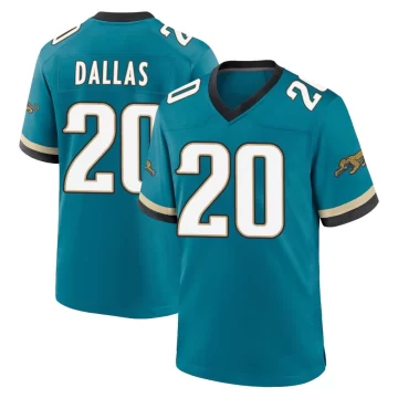 Youth Jacksonville Jaguars ＃20 DeeJay Dallas Teal Game Prowler Throwback Jersey