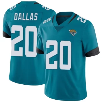 Youth Jacksonville Jaguars ＃20 DeeJay Dallas Teal Limited Vapor Untouchable Jersey