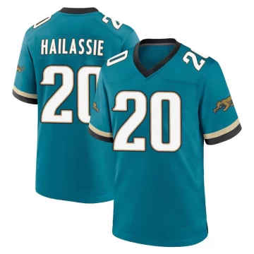 Youth Jacksonville Jaguars ＃20 Kahlef Hailassie Teal Game Prowler Throwback Jersey