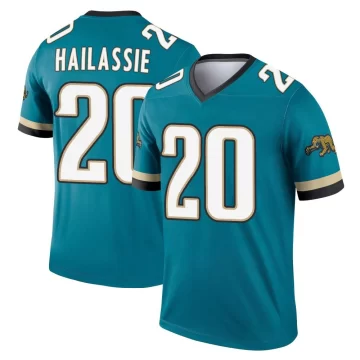 Youth Jacksonville Jaguars ＃20 Kahlef Hailassie Teal Legend Prowler Throwback Jersey