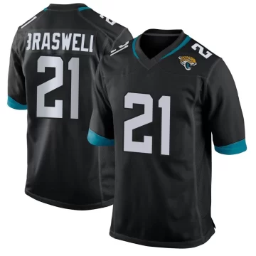 Youth Jacksonville Jaguars ＃21 Christian Braswell Black Game Jersey
