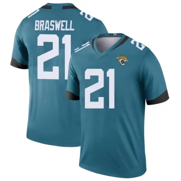 Youth Jacksonville Jaguars ＃21 Christian Braswell Teal Legend Color Rush Jersey