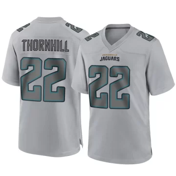 Youth Jacksonville Jaguars ＃22 Juan Thornhill Gray Game Atmosphere Fashion Jersey