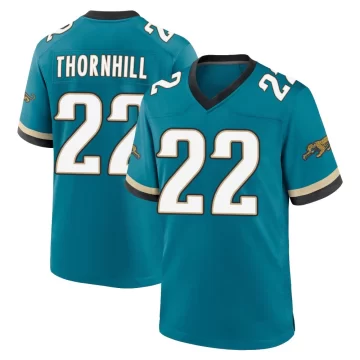 Youth Jacksonville Jaguars ＃22 Juan Thornhill Teal Game Prowler Throwback Jersey