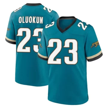 Youth Jacksonville Jaguars ＃23 Foyesade Oluokun Teal Game Prowler Throwback Jersey