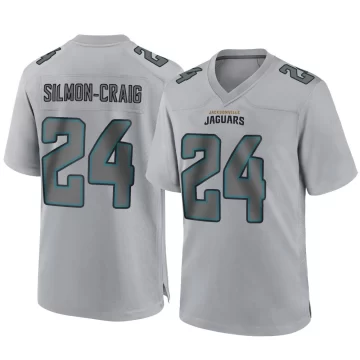 Youth Jacksonville Jaguars ＃24 Cam'Ron Silmon-Craig Gray Game Atmosphere Fashion Jersey