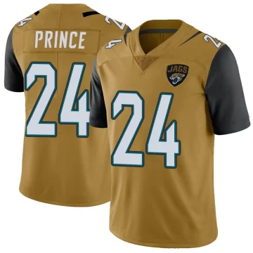 Youth Jacksonville Jaguars ＃24 De'Antre Prince Gold Limited Color Rush Vapor Untouchable Jersey