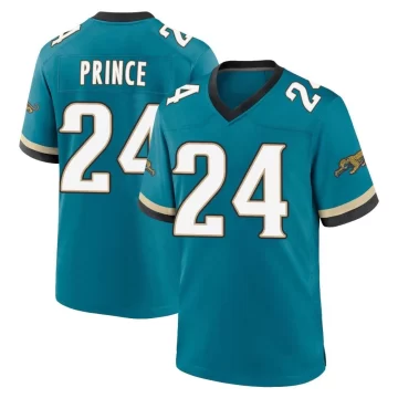 Youth Jacksonville Jaguars ＃24 De'Antre Prince Teal Game Prowler Throwback Jersey