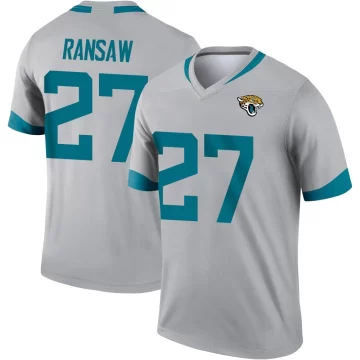 Youth Jacksonville Jaguars ＃27 Caleb Ransaw Legend Silver Inverted Jersey