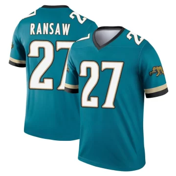Youth Jacksonville Jaguars ＃27 Caleb Ransaw Teal Legend Prowler Throwback Jersey