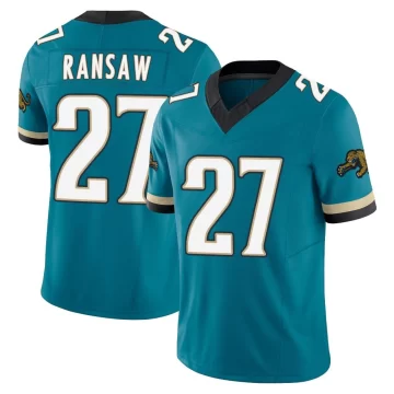 Youth Jacksonville Jaguars ＃27 Caleb Ransaw Teal Limited Prowler Throwback Vapor F.U.S.E. Jersey