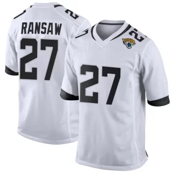 Youth Jacksonville Jaguars ＃27 Caleb Ransaw White Game Jersey