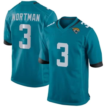 Youth Jacksonville Jaguars ＃3 Brad Nortman Teal Game Jersey
