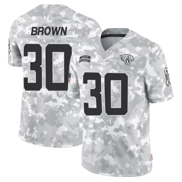 Youth Jacksonville Jaguars ＃30 Montaric Brown Arctic Camo Limited 2024 Salute to Service Jersey