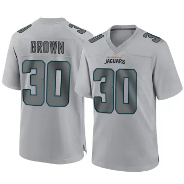 Youth Jacksonville Jaguars ＃30 Montaric Brown Gray Game Atmosphere Fashion Jersey