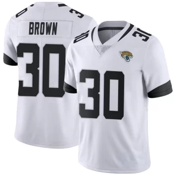 Youth Jacksonville Jaguars ＃30 Montaric Brown White Limited Vapor Untouchable Jersey