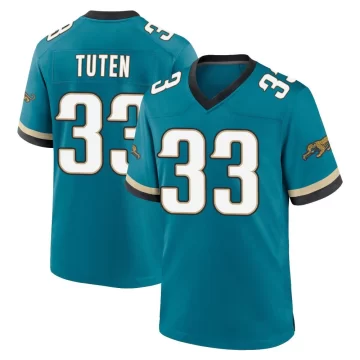 Youth Jacksonville Jaguars ＃33 Bhayshul Tuten Teal Game Prowler Throwback Jersey