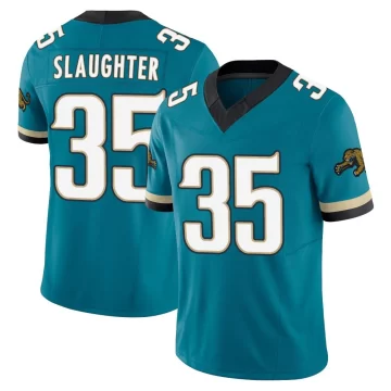 Youth Jacksonville Jaguars ＃35 Doneiko Slaughter Teal Limited Prowler Throwback Vapor F.U.S.E. Jersey