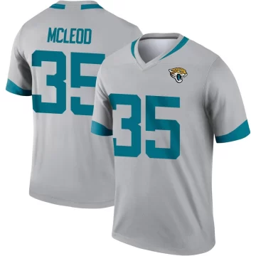Youth Jacksonville Jaguars ＃35 Jalen McLeod Legend Silver Inverted Jersey