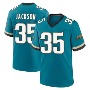 Youth Jacksonville Jaguars ＃35 Matthew Jackson Teal Game Prowler Throwback Jersey